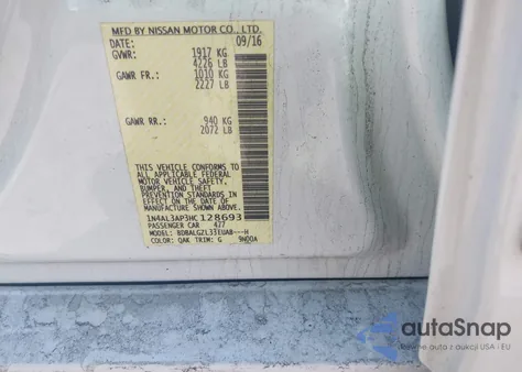 2017 Nissan Altima 2.5 S from USA, damaged, VIN 1N4AL3AP3HC128693